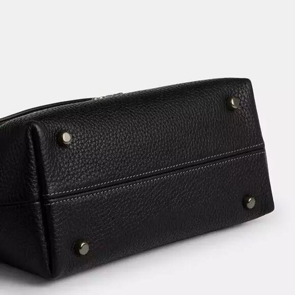 NWT Coach Emory Top Handle Bag Soft pebble leather CCE53 Gunmetal/Black - Picture 11 of 13